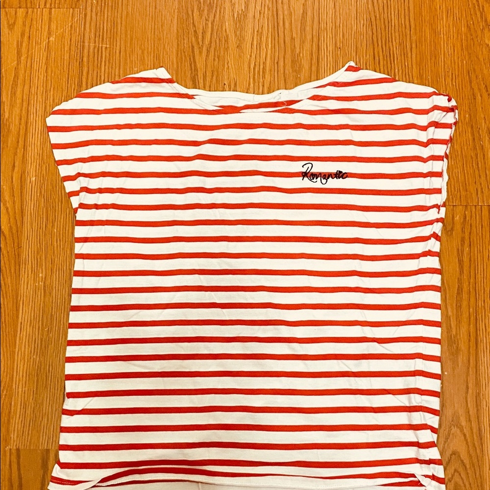 Red Romantic Striped Shirt